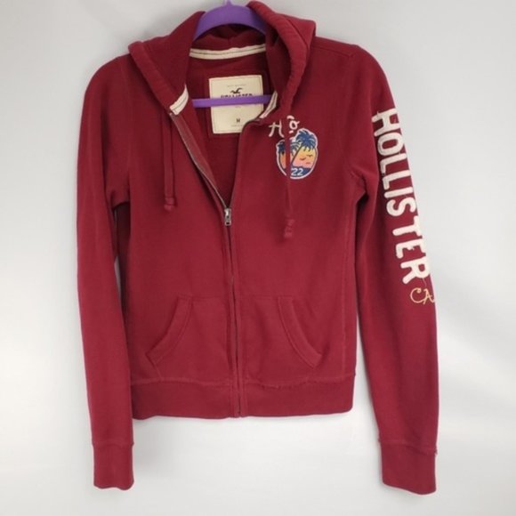 Hollister Tops - Hollister Red Distressed Hoodie